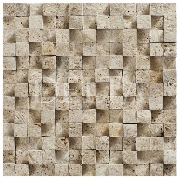 classic travertine cubic splitface mosaic