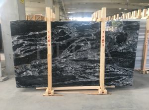Cloudy Black Marble Slab 2