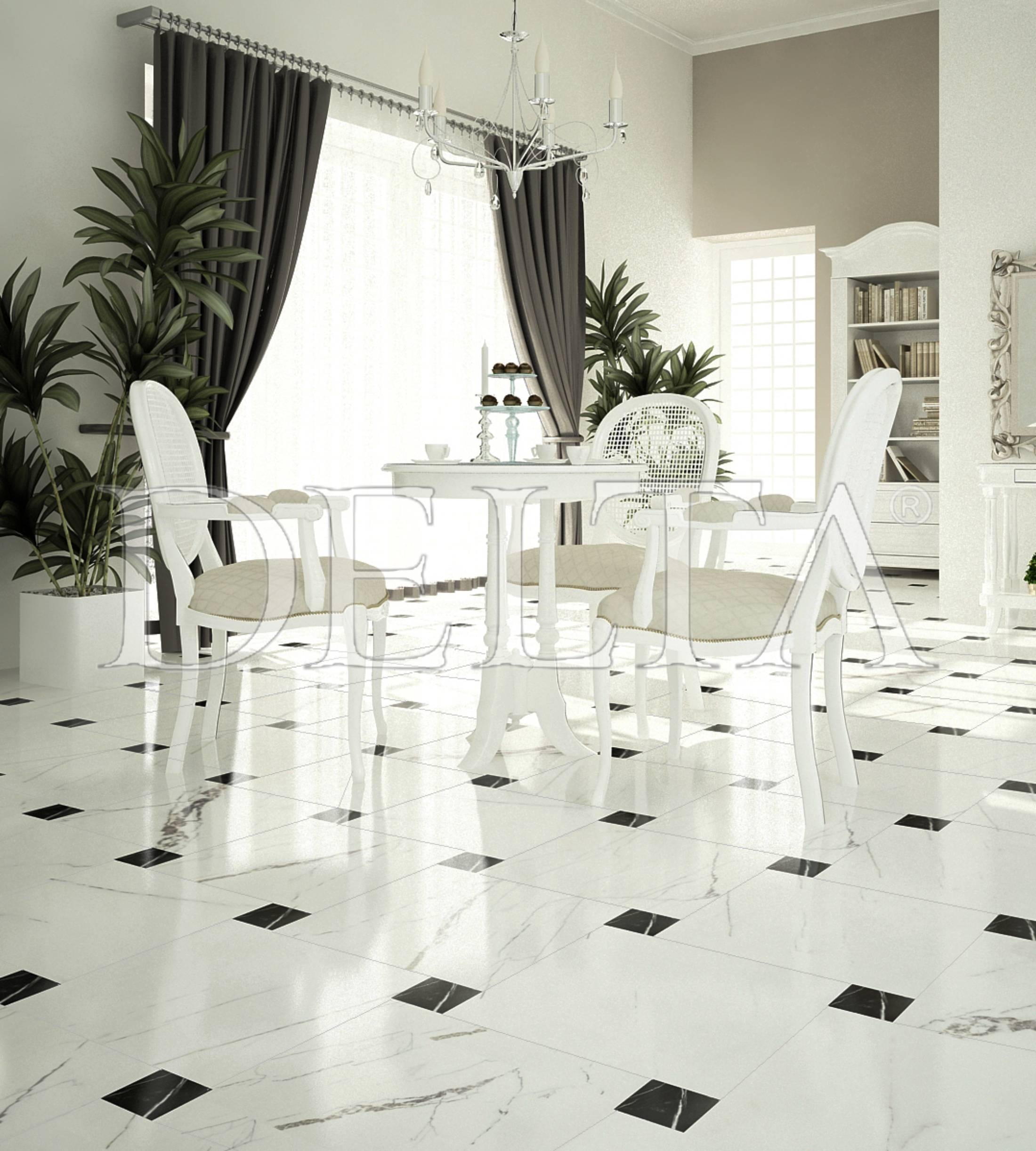 White Marble Floor Tiles Photo 1