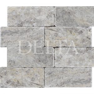 Silver Travertine Tumbled 7,5x19 cm (Without Mesh)(Dlt) 4278)